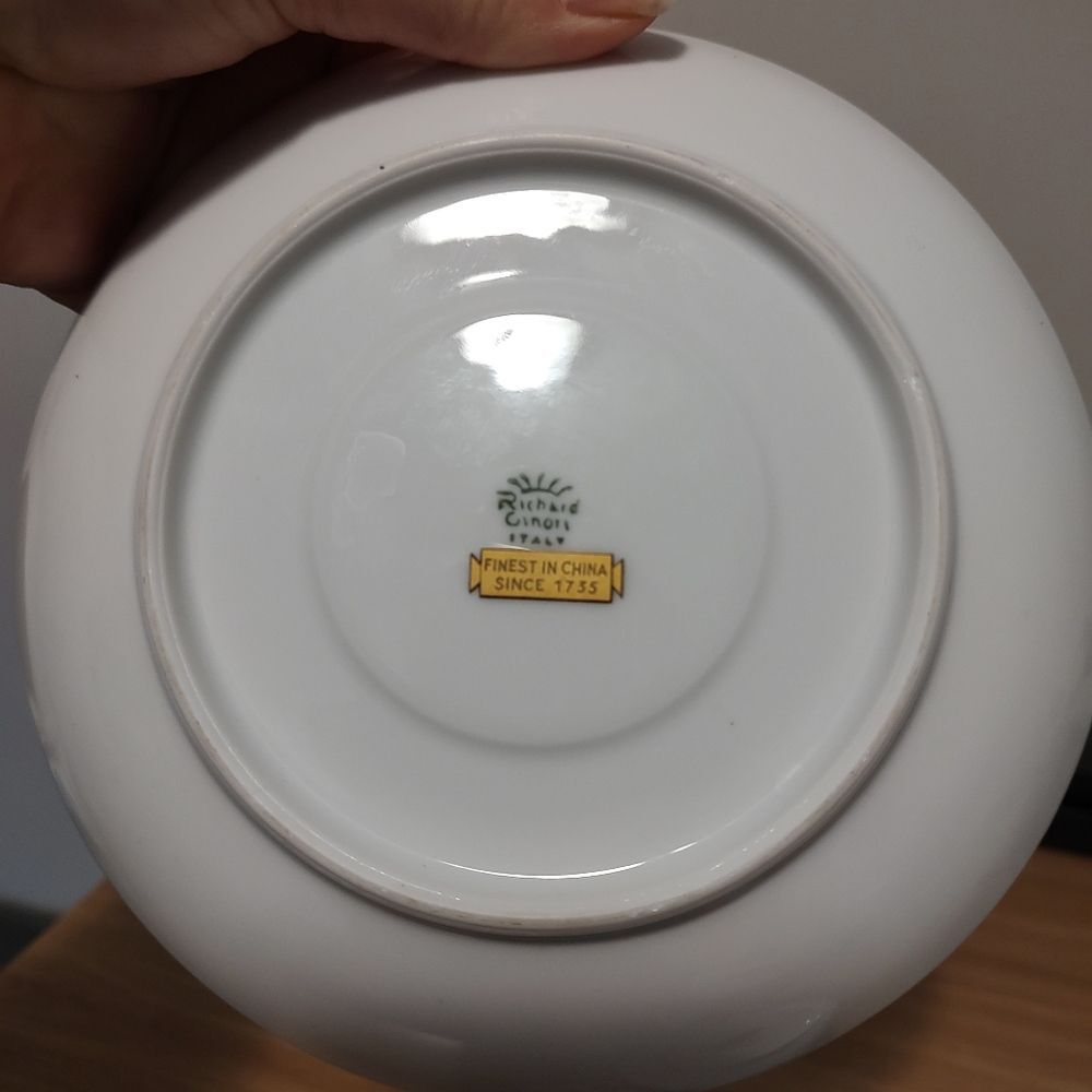 Richard Ginori Green Pattern Fine China Cup And Saucer - Picture 3 of 7